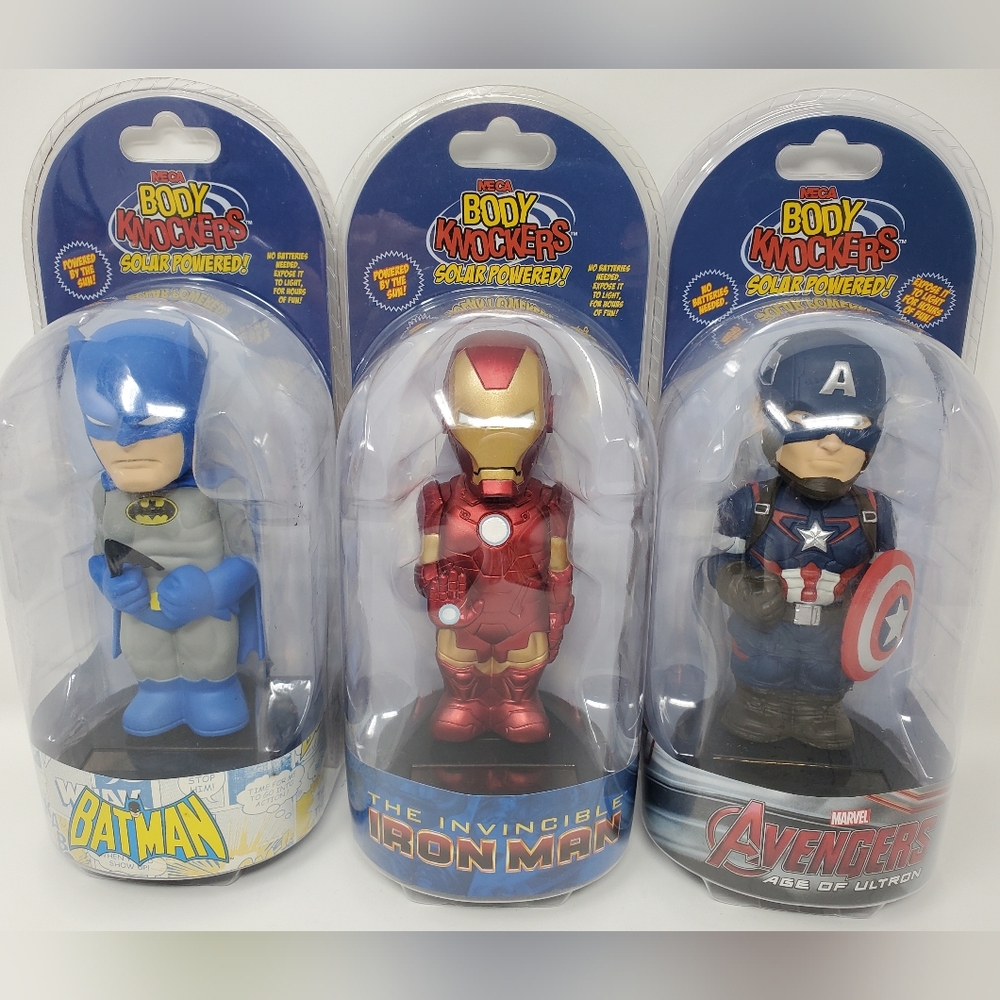 ☆3☆ NECA SUPERHERO BODY KNOCKERS MARVEL & DC COMICS BATMAN IRONMAN CAPT☆AMERICA